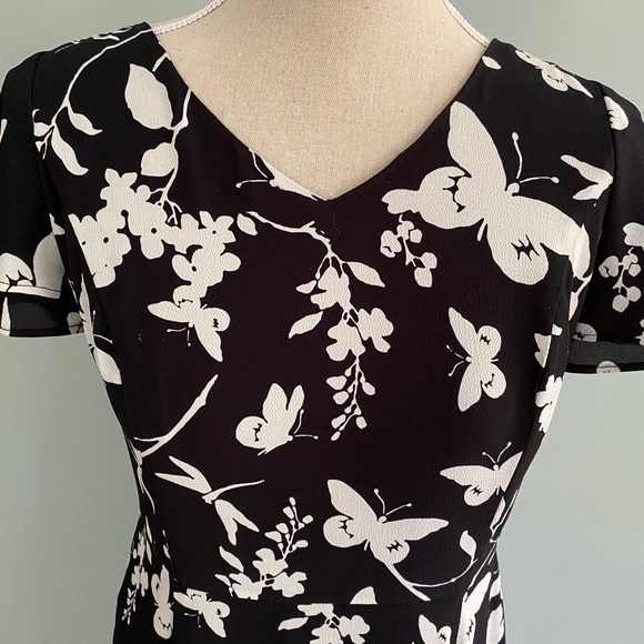 RSVP by Talbots - Elegant Black Patterned Dress - Picture 2 of 7